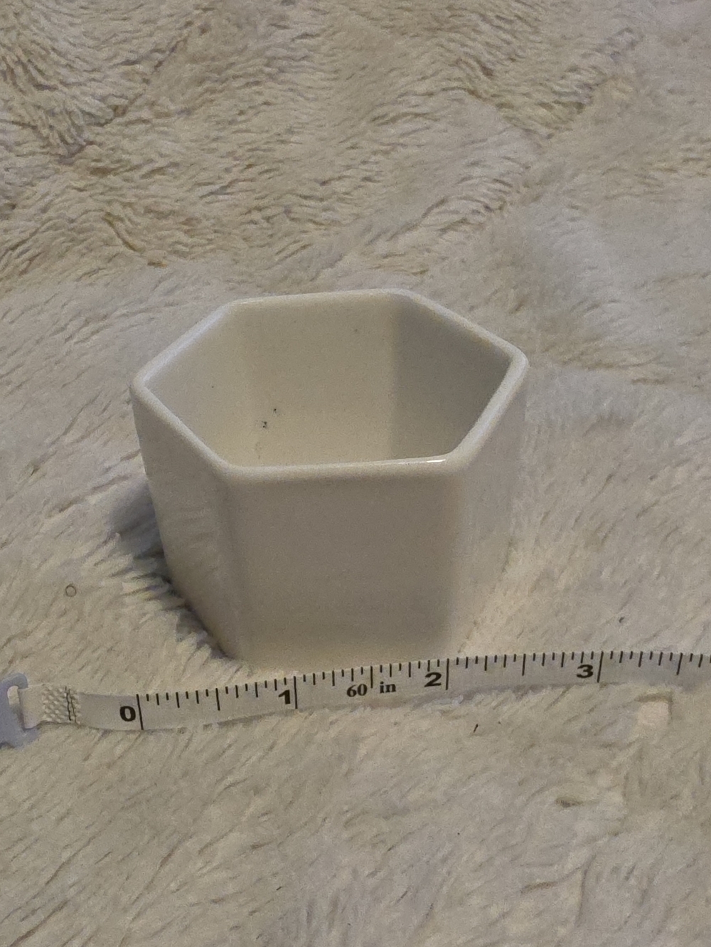 Hexagonal White Ceramic Planter